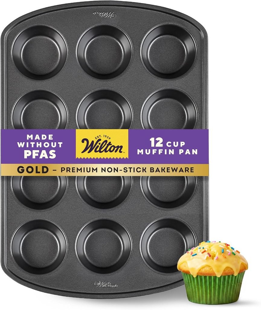 Wilton Gold Non-Stick 12-Cup Muffin Pan